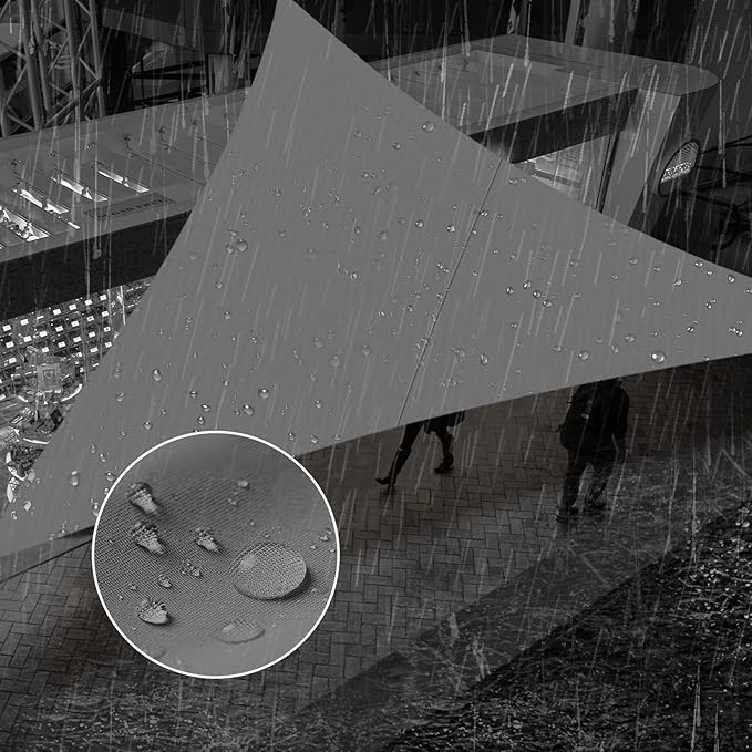 SUNNY GUARD Waterproof Sun Shade Sail 6'x6'x8.5' Charcoal Right Triangle UV by SUNNYGUARD