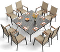 PHI VILLA 9 PCS Patio Dining Set, Aluminum Outdoor Furniture, Patio Table and by PHIVILLAThepioneerofcomfortablehouseholdsupplies