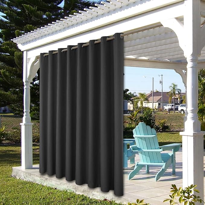 BONZER Outdoor Curtains for Patio Waterproof Thick Privacy Wide Grommet Light - Image 7
