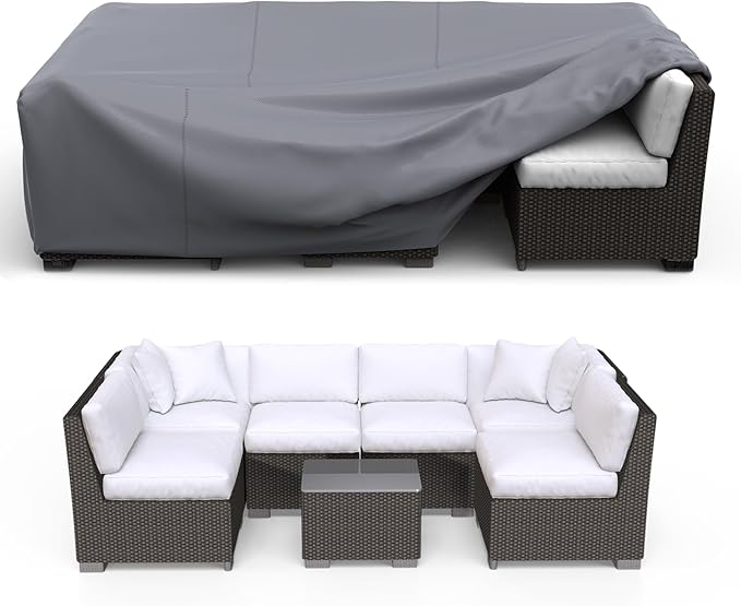 Patio Furniture Set Cover Waterproof, Heavy Duty 600D Funiture Covers by Brosyda