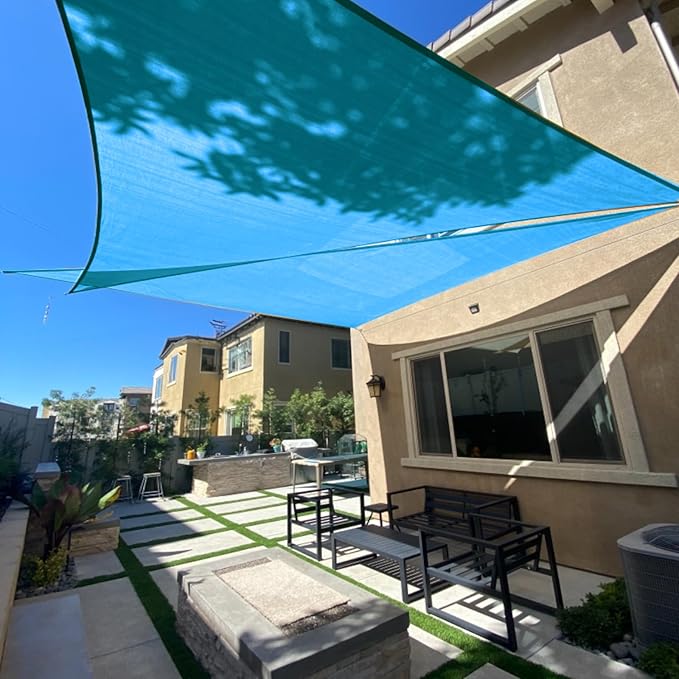 SUNLAX Sun Shade Sail 13' x 13' x 13' Turquoise Blue Triangle Canopy Sail Shade by SUNLAX