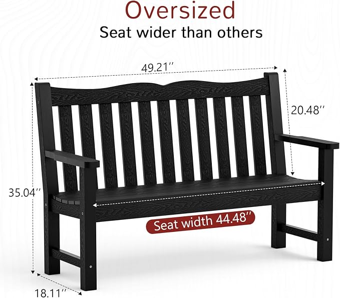 Stoog All-Weather Outdoor Benches Set of 2, Never Fade & Rust-Proof HIPS - Image 3
