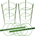 LEOBRO 4 PCS Plant Support Cages, Tomato Cages, Metal Garden Plant Support Ring by LEOBRO