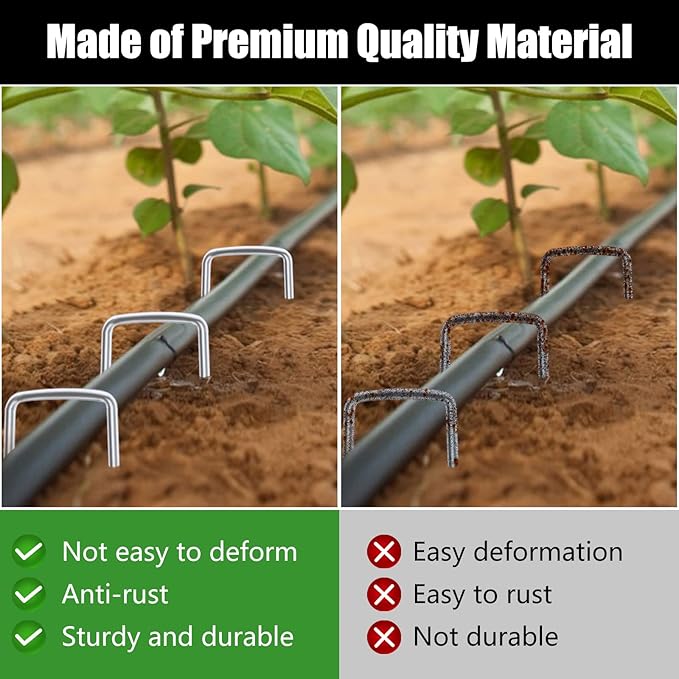 FEED GARDEN 4 Inch 25 Pack Galvanized Landscape Staples 11 Gauge Anti-Rust - Image 5