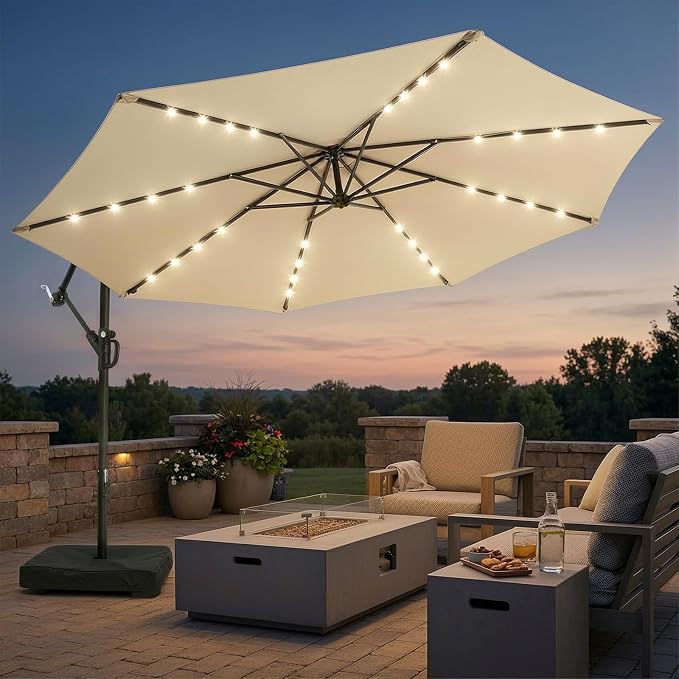 wikiwiki 10ft Solar LED Patio Umbrella by WikiwikiPatioUmbrellas