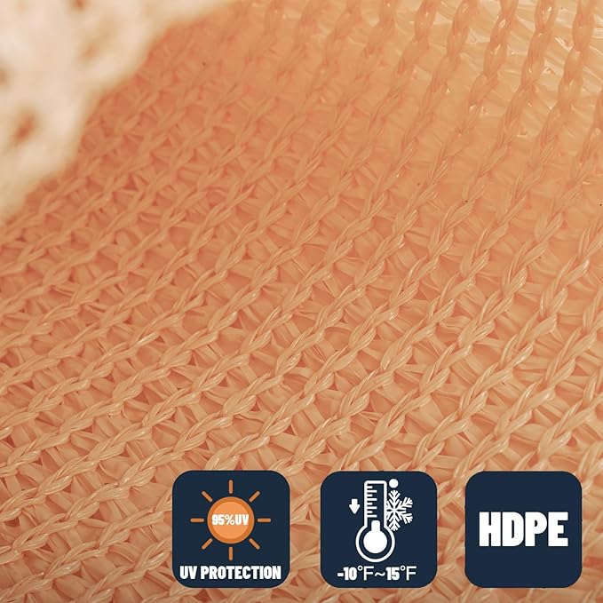 SUNNY GUARD Custom Size 5'x7'x8.6' Peach Fuzz Sun Shade Sail Right Triangle UV - Image 4