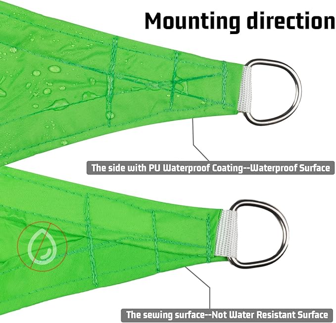 LOVE STORY Right Triangle 5'x5'x7.1' Waterproof Sun Shade Sail Canopy UV Block - Image 4