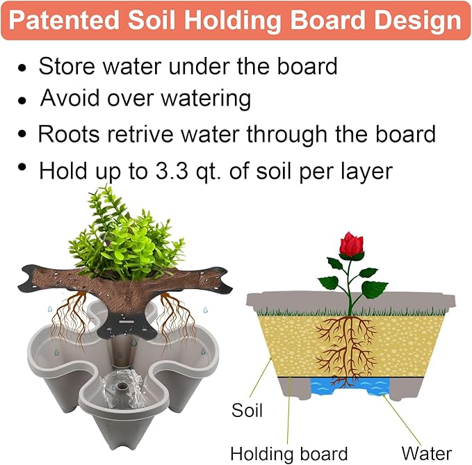 GameXcel Vertical Planter, 5 Tier Stackable Strawberry Planter - Image 7