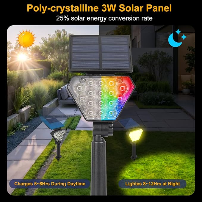 T-SUN Solar Spotlights Outdoor, Color Changing Landscape Lights, Halloween - Image 5
