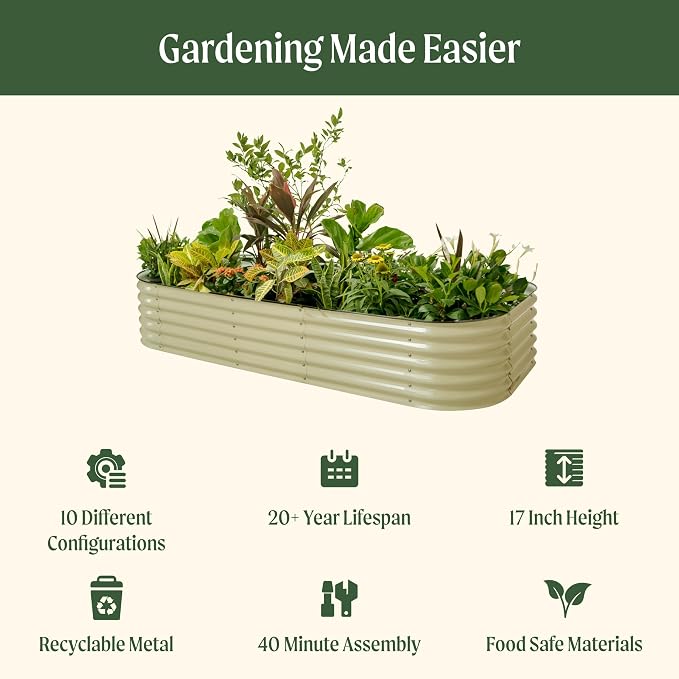 Vego garden Raised Garden Bed Kit, Pearl White - Image 2
