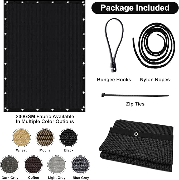 Artpuch 90% Sun Shade Cloth, 6 x 20 FT Pergola Shade Cover Canopy - Image 7