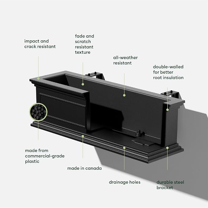 Veradek Brixton Series Plastic Railing Planter - Image 3