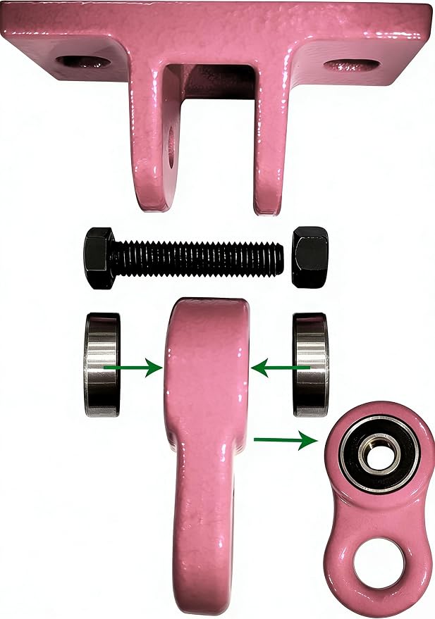Heavy Duty Pink Swing Hangers Screws Bolts Included Over 5000 lb Capacity - Image 3