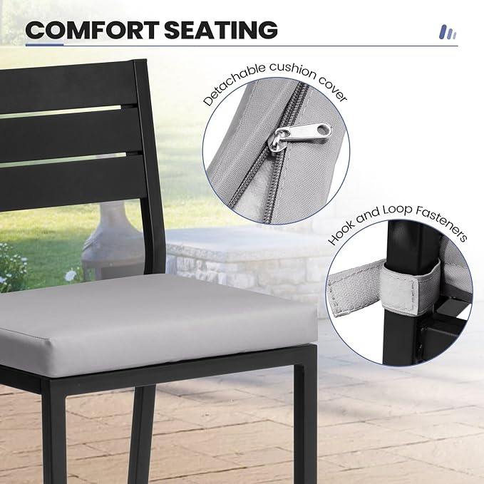 Crestlive Products Outdoor Bar Stools Set of 4, Patio Counter Height Barstools - Image 5