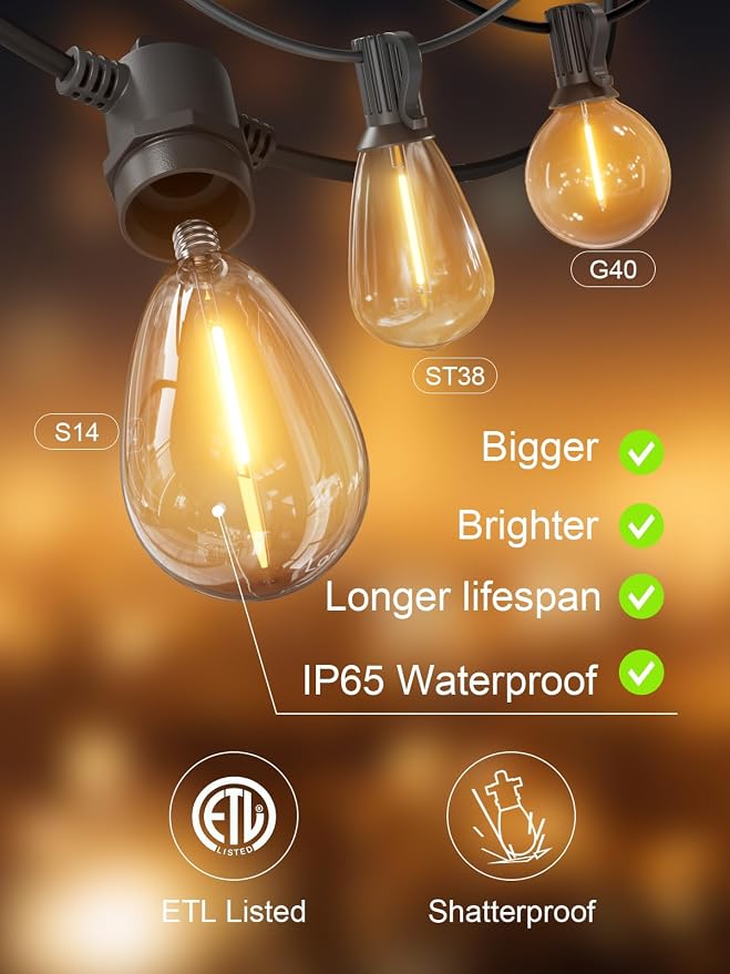 Svater Outdoor String Lights 300 FT, Patio Lights - Image 6