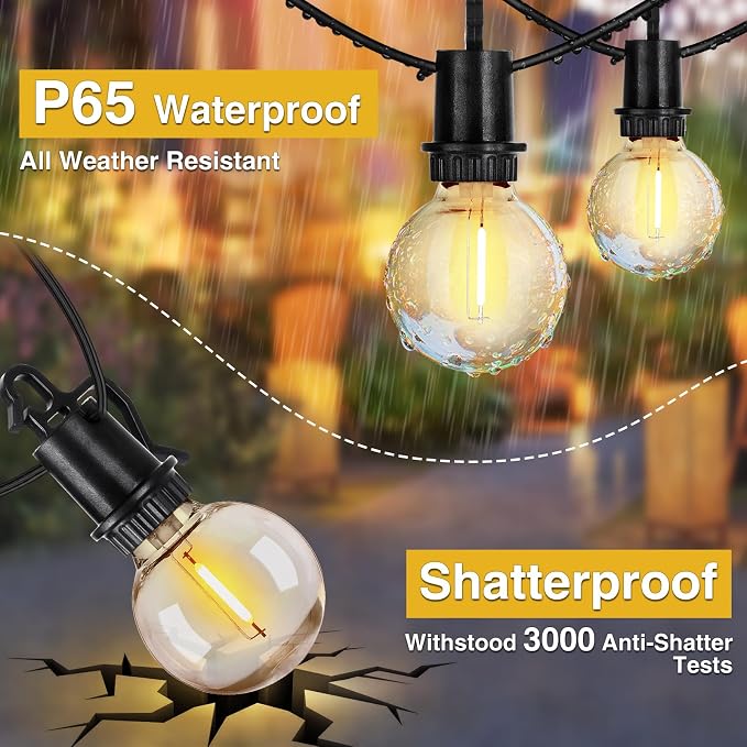 ZJOJO 100FT Solar Lights Outdoor Wateroproof, Solar String Lights - Image 3