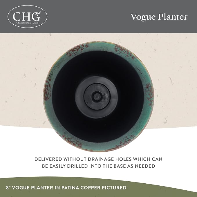 Classic Home and Garden Premiere Collection Planter Vogue, Patina Copper - Image 3