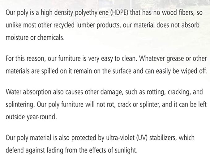 Poly Lumber Wood 4FT Mission Porch Swing Amish Craftsmandship Made in USA HDPE - Image 8