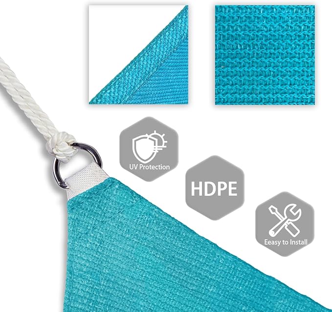 Patio Paradise 11' x 11' x 11' Sun Shade Sail Triangle Canopy Shade Cloth - Image 3