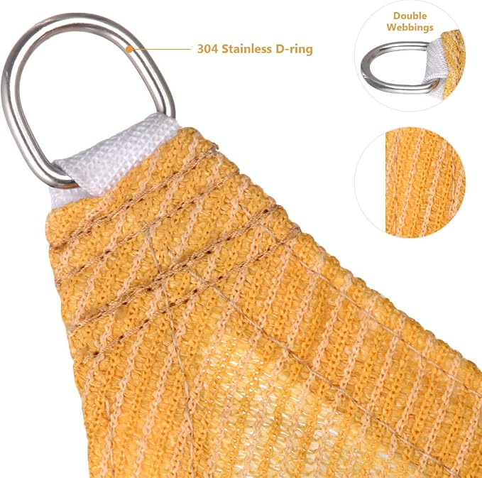 Eden's Decor Straight Flat-Edged Sun Shade Sail Rectangular 7' x 19' Wheat - Image 2