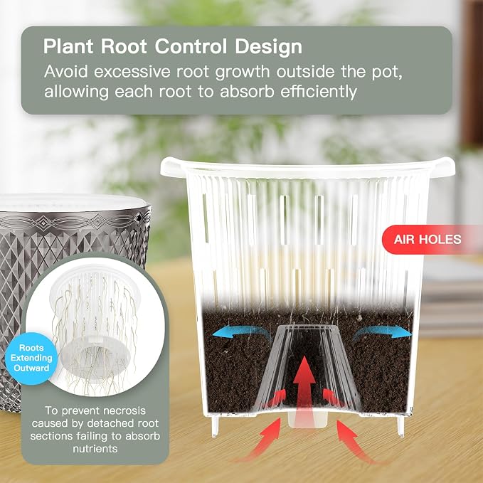 QCQHDU Self Watering Hanging Pots, 2 Pack 7.2 Inch Hanging Planters - Image 5