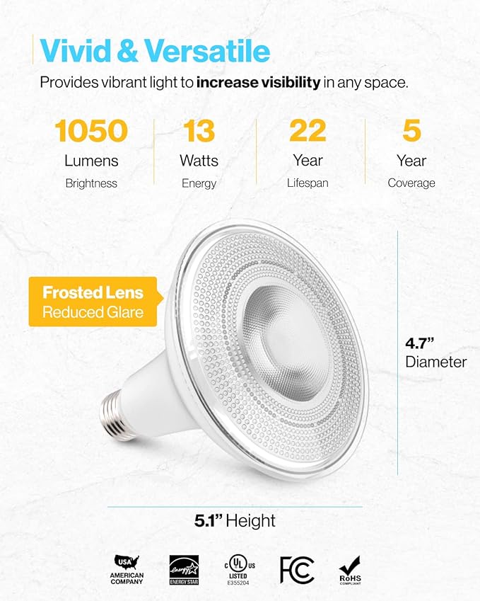 Sunco 24 Pack PAR38 LED Flood Light Outdoor Bulb, Waterproof Bright Dimmable - Image 4