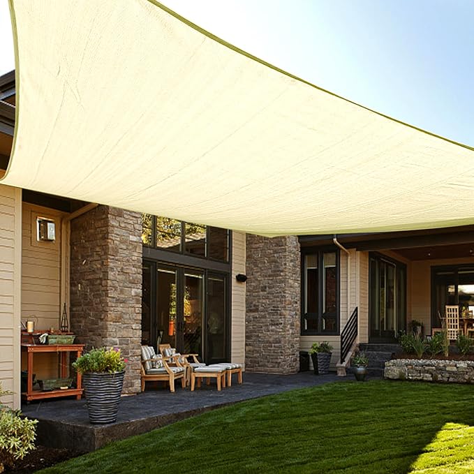 LOVE STORY Custom Size 6'x15' Butter Cream Sun Shade Sail Rectangle UV Block by LOVESTORY