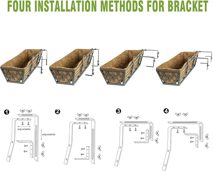 6 Pack 30 Inch Window Boxes Planters Railing Planter Box - Image 5