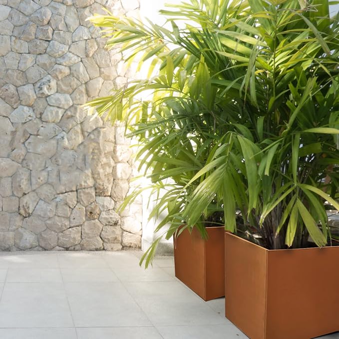Corten Steel Planter Box Metal Square Planters 26 Inch Steel Large Outdoor - Image 8