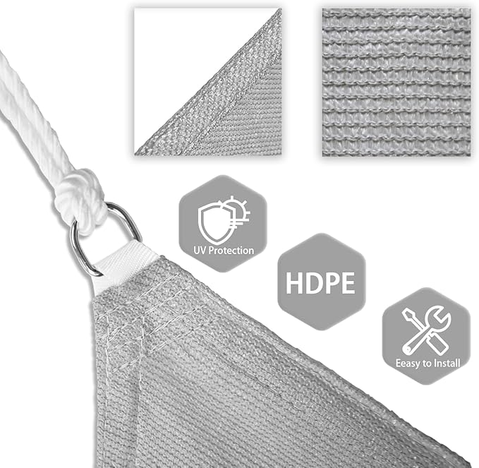 Patio Paradise 23' x 23' x 23' Sun Shade Sail Triangle Canopy Shade Cloth - Image 3