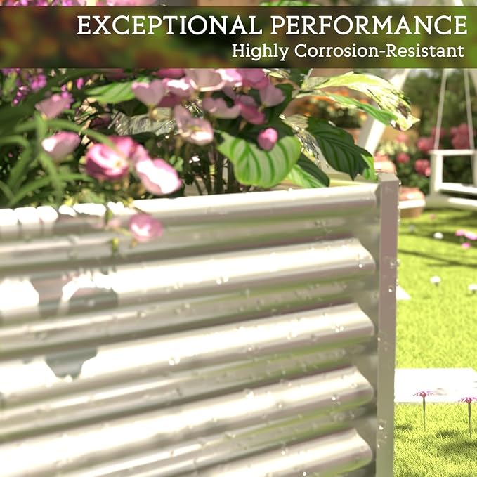 FRIZIONE 3pcs Galvanized Raised Garden Bed Outdoor, Above Ground Garden Bed - Image 6