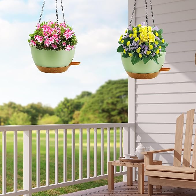 10 inch Hanging Planters for Indoor Plants, 3 Pack Self-Watering Hanging - Image 6
