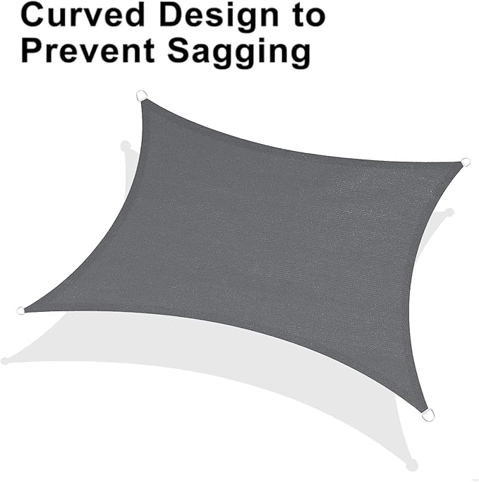 LOVE STORY Custom Size 8'x8' Dark Grey Sun Shade Sail Rectangle UV Block Canopy - Image 6