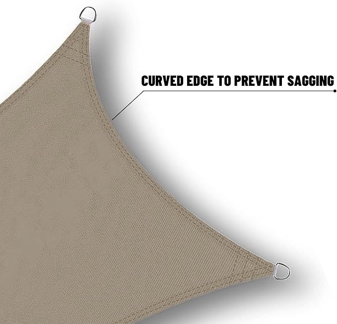 SUNNY GUARD Waterproof Sun Shade Sail 12'x20'x22.4' Taupe Right Triangle UV - Image 5