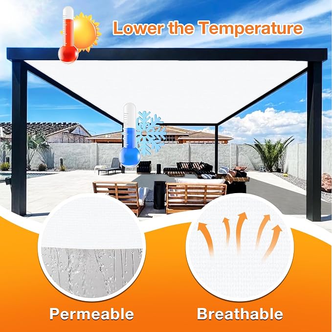 Artpuch Outdoor Pergola Shade Cover 6' X 14' Sun Shade Cloth - Image 4
