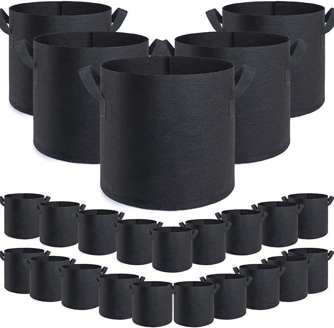 GROWTNT 7 Gallon Grow Bags 24 Pack, 7 Gallon Fabric Pots, Garden Bags to Grow by GROWTNTLLC