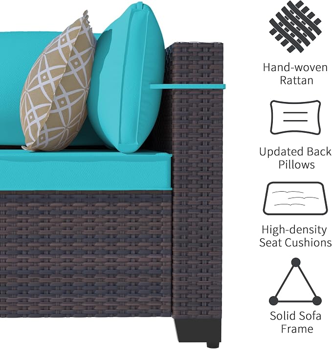 Outdoor Patio Furniture Set, 7 Pieces Outdoor Sectional Furniture Patio Sofa - Image 3