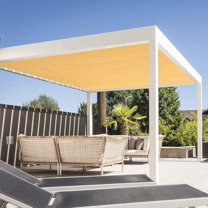 Eden's Decor Straight Flat-Edged Sun Shade Sail Rectangular 5' x 16' Wheat - Image 5