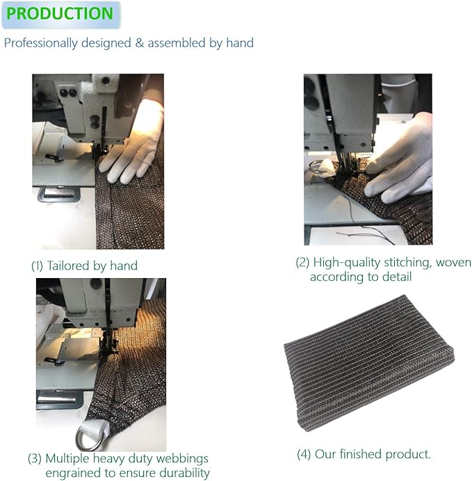 Eden's Decor Straight Flat-Edged Sun Shade Sail Rectangular 9' x 16' Beige - Image 4