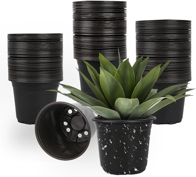100 Packs 6 Inch Nursery Pots, 4 5 6 Inches Plastic Nursery Pots by TAQIXI
