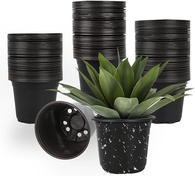 100 Packs 4 Inch Nursery Pots, 4 5 6 Inches Plastic Nursery Pots by TAQIXI