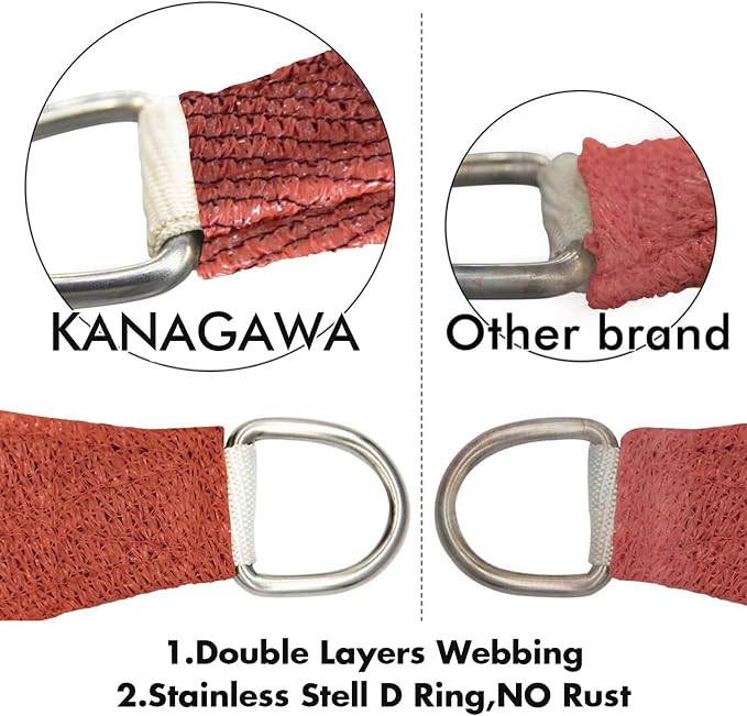 KANAGAWA 6'X20' Rust Red Custom Size Sun Shade Sail Rectangle UV Block Canopy - Image 5