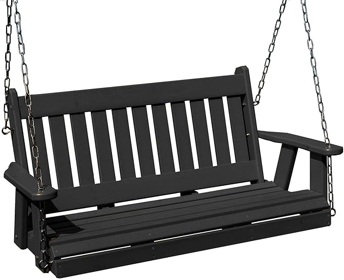 Poly Lumber Wood 4FT Mission Porch Swing Amish Craftsmandship Made in USA HDPE by Unknown