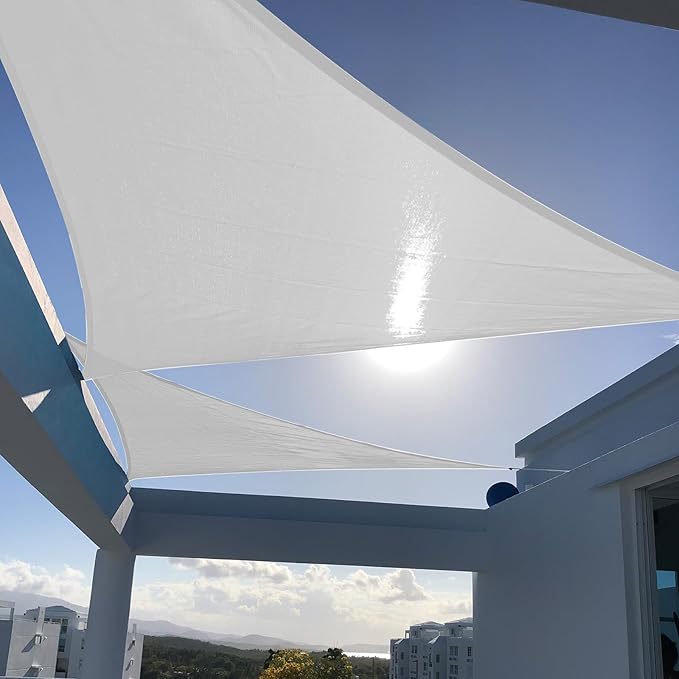 SUNNY GUARD Custom Size 10'x11'x14.9' Silver Grey Sun Shade Sail Right Triangle by SUNNYGUARD