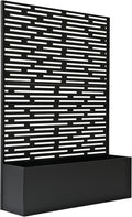 Oakland Living 6 ft. X 4 ft. Black Freestanding Metal Privacy Screen Room by Oakland+Living