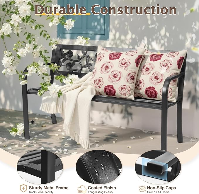 Outvita Outdoor Bench, Patio Bench - Image 7