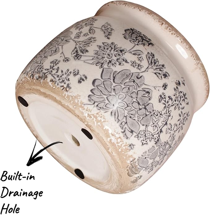 Modern Farmhouse Ceramic Planter - Image 4
