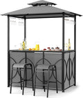 Tangkula 3-Piece Patio Bar Set, Grill Gazebo & 2 Bar Stools by TANGKULA