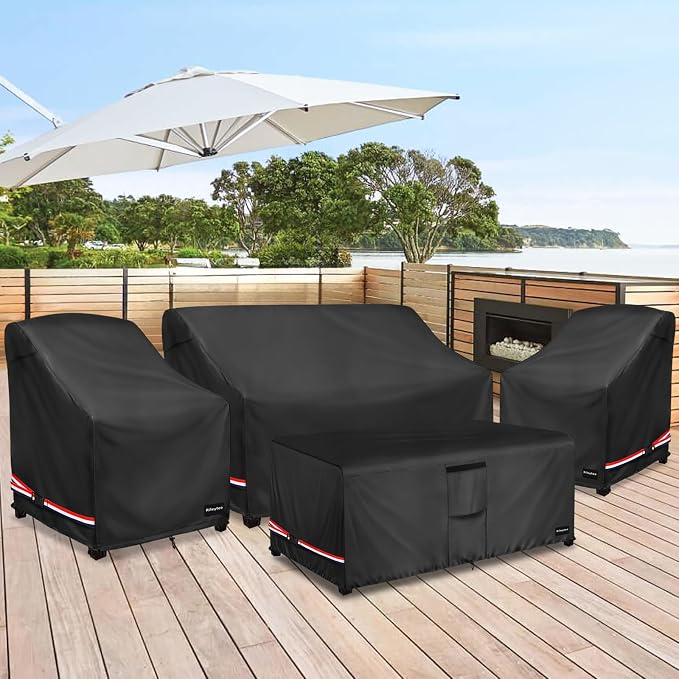 Rileytee Patio Furniture Set Covers, Fit Patio Loveseat, Chair and Coffee Table - Image 8