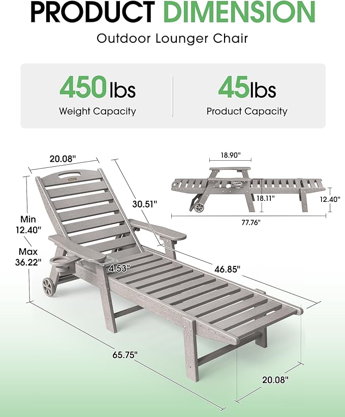 Chaise Lounge Outdoor, Lounge Chair Outdoor - Image 2